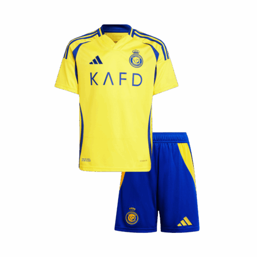 Kids Al Nassr Home Soccer Jersey Kit (Jersey+Shorts) 2024/25