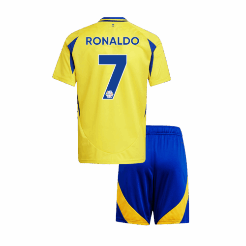 Kids RONALDO #7 Al Nassr Home Soccer Jersey Kit (Jersey+Shorts) 2024/25