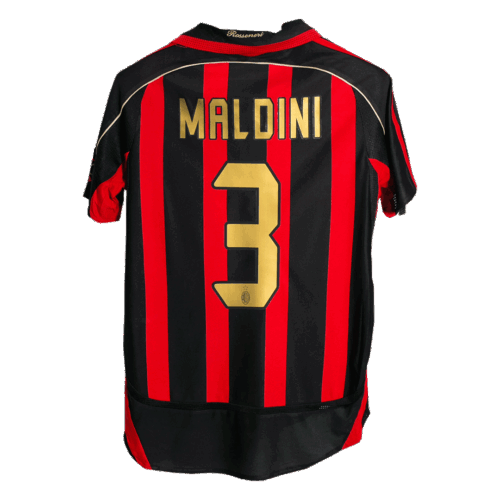 Men's Retro 2006/07 MALDINI #3 AC Milan Home Soccer Jersey Shirt