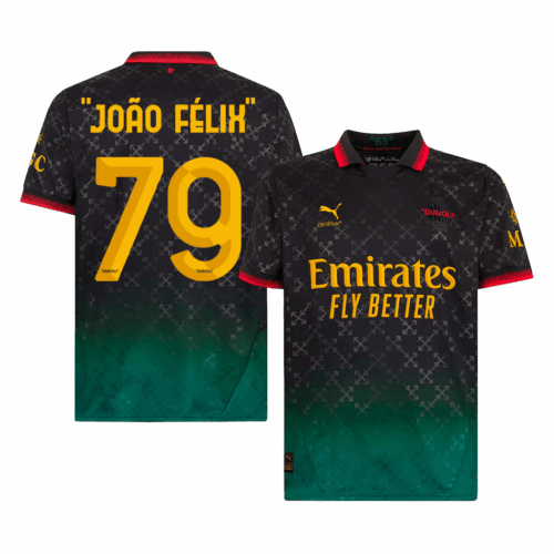Men's "JOÃO FÉLIX" #79 AC Milan Fourth Away Soccer Jersey Shirt 2024/25 - Fan Version