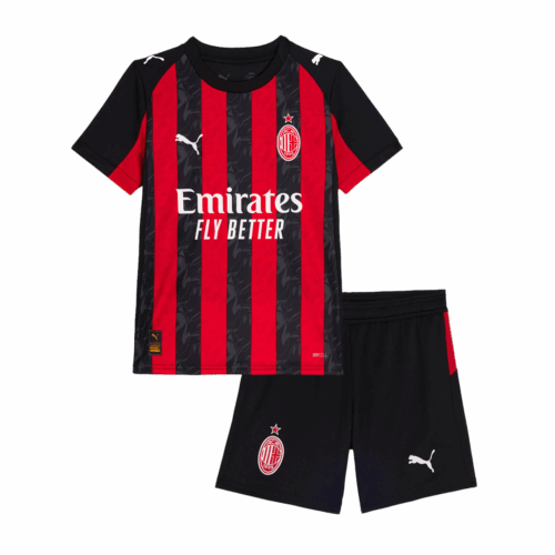 Kids AC Milan Home Soccer Jersey Kit 2025/26