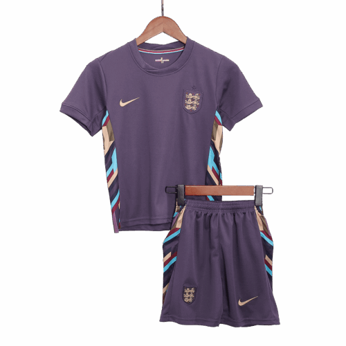 Kids England Away Soccer Jersey Kit (Jersey+Shorts) Euro 2024