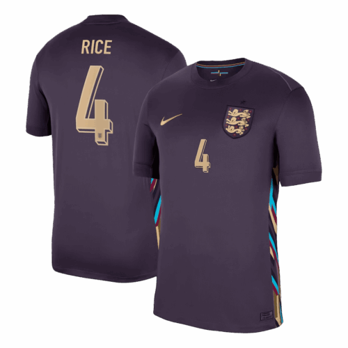 Premium Quality Men's RICE #4 England Away Soccer Jersey Shirt Euro 2024 - Fan Version