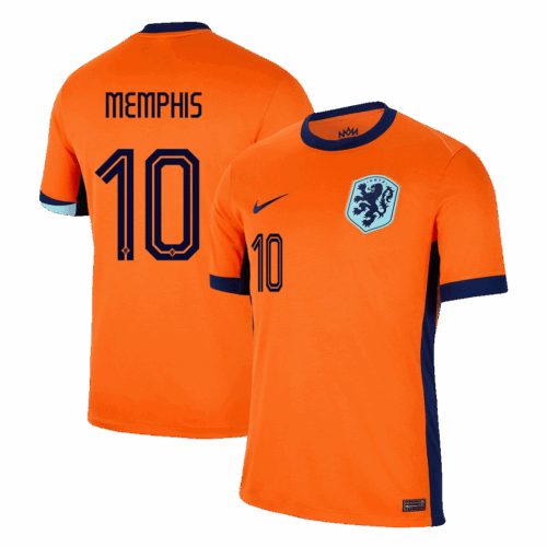 Men's MEMPHIS #10 Netherlands Home Soccer Jersey Shirt Euro 2024 - Fan Version
