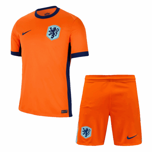 Men's Netherlands Home Soccer Jersey Kit (Jersey+Shorts) Euro 2024