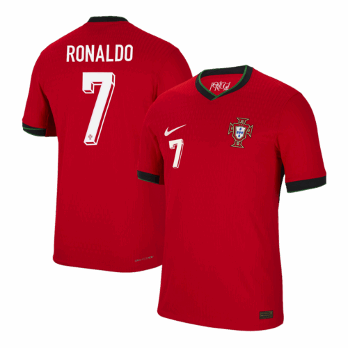 Men's Authentic RONALDO #7 Portugal Home Soccer Jersey Shirt EURO 2024 - Player Version