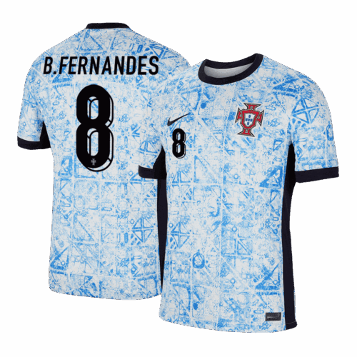 Men's B.FERNANDES #8 Portugal Away Soccer Jersey Shirt Euro 2024 - Fan Version