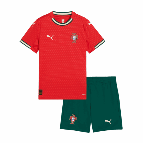 Kids Portugal Home Soccer Jersey Kit (Jersey+Shorts) 2025