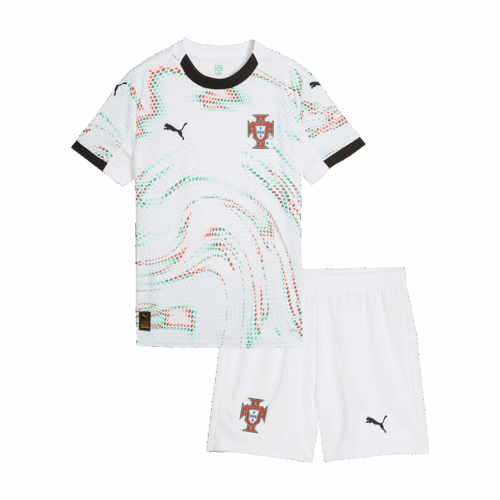 Kids Portugal Away Soccer Jersey Kit (Jersey+Shorts) 2025
