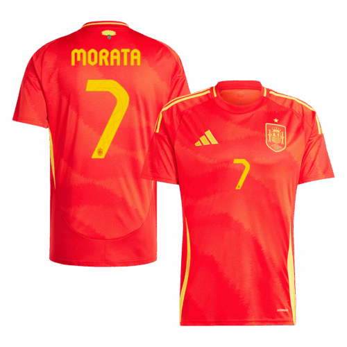 Premium Quality Men's MORATA #7 Spain Home Soccer Jersey Shirt Euro 2024 - Fan Version