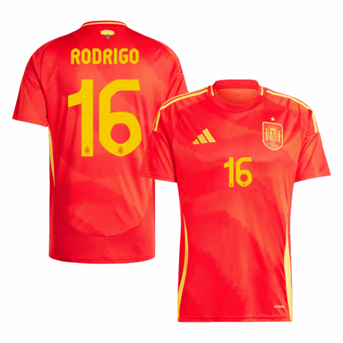 Premium Quality Men's RODRIGO #16 Spain Home Soccer Jersey Shirt Euro 2024 - Fan Version