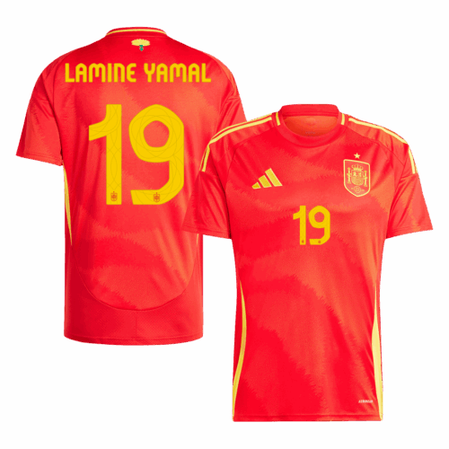Premium Quality Men's LAMINE YAMAL #19 Spain Home Soccer Jersey Shirt Euro 2024 - Fan Version