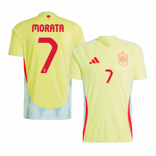Men's MORATA #7 Spain Away Soccer Jersey Shirt Euro 2024 - Fan Version
