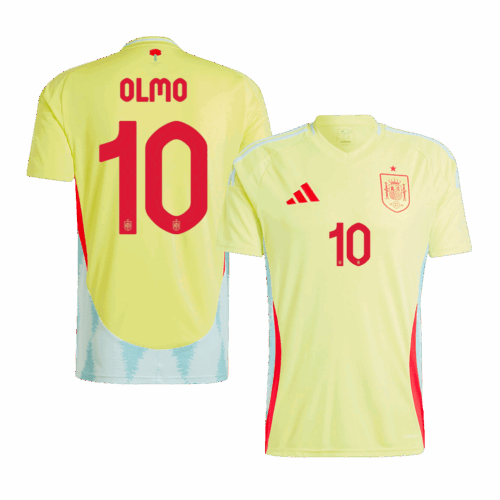 Men's OLMO #10 Spain Away Soccer Jersey Shirt Euro 2024 - Fan Version